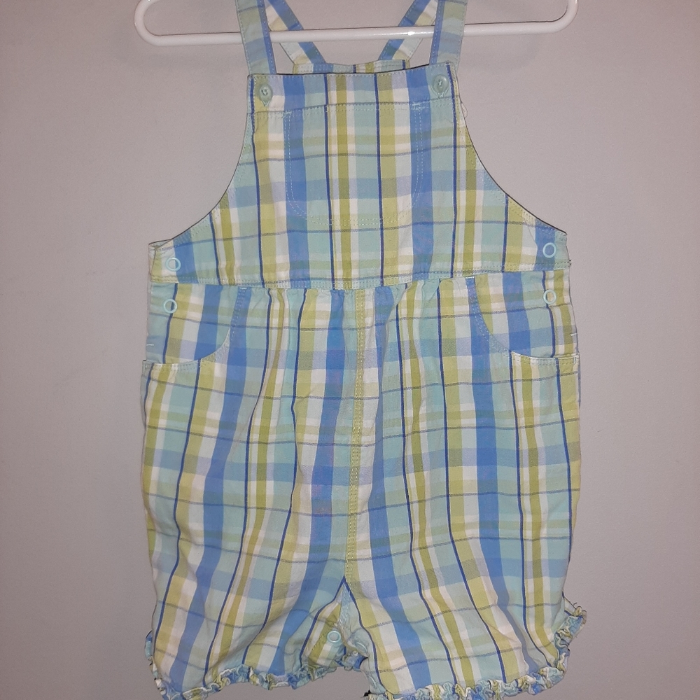 Vintage Gymboree Rainbow Sherbet Plaid Shortall